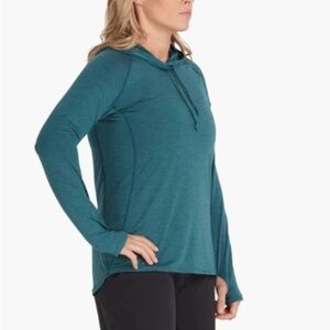 NRS Silk Weight Hoodie Teal Long Sleeve Women's Top XL